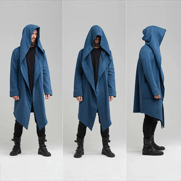 Men's Winter Hooded Cardigan Trench Coat