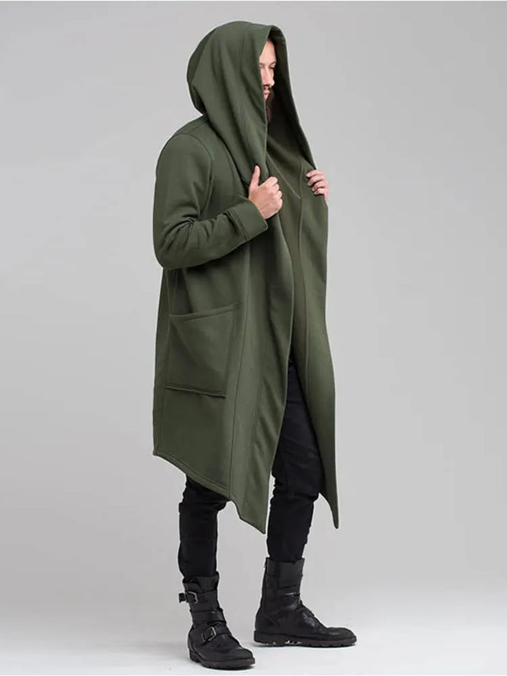 Men's Winter Hooded Cardigan Trench Coat