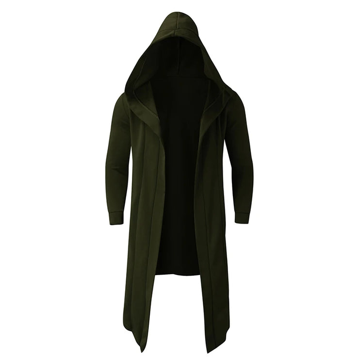 Men's Winter Hooded Cardigan Trench Coat
