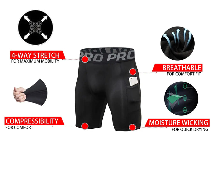 Spandex Running Shorts Men with Pocket
