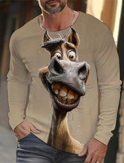 Funny 3D Animal Print Mens T Shirt