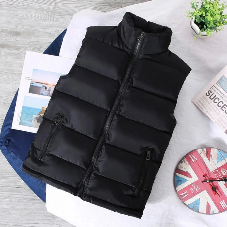 Collar Sleeveless Puffer Jackets