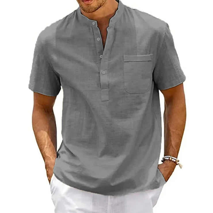 Henley Cotton Linen Shirt