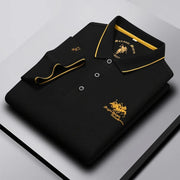 Men's Business Casual Short Sleeved Embroidered Polo Shirt