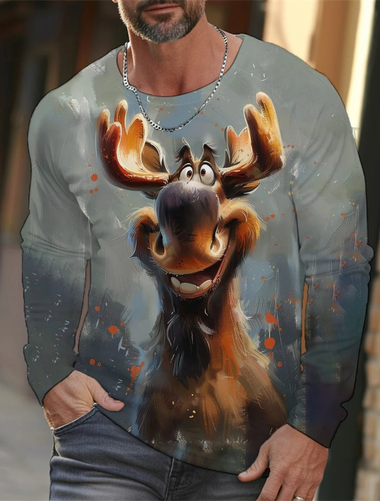 Funny 3D Animal Print Mens T Shirt