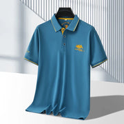 Men's Business Casual Short Sleeved Embroidered Polo Shirt