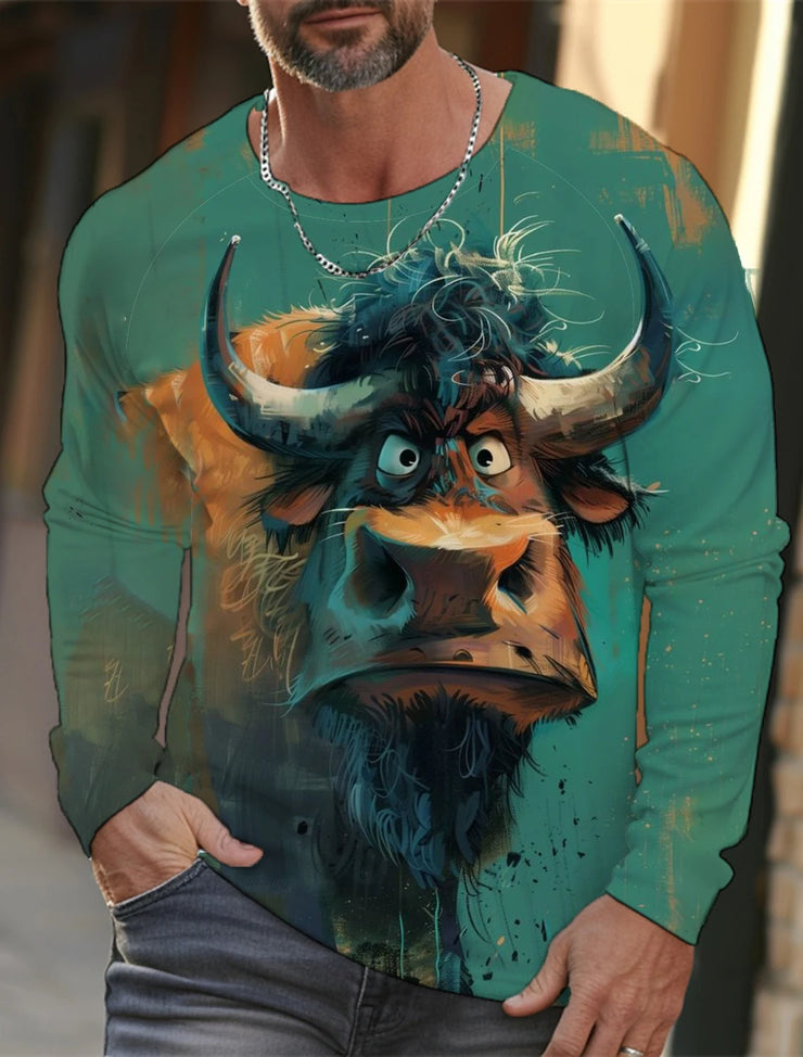 Funny 3D Animal Print Mens T Shirt