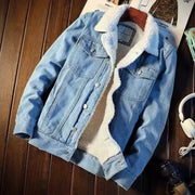 Winter Fleece-lined Thickened Denim Jacket