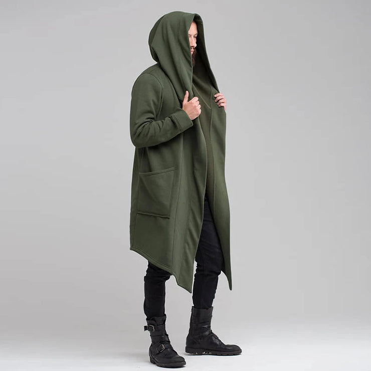 Men's Winter Hooded Cardigan Trench Coat