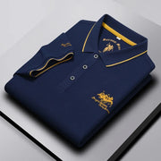 Men's Business Casual Short Sleeved Embroidered Polo Shirt