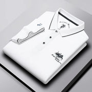 Men's Business Casual Short Sleeved Embroidered Polo Shirt