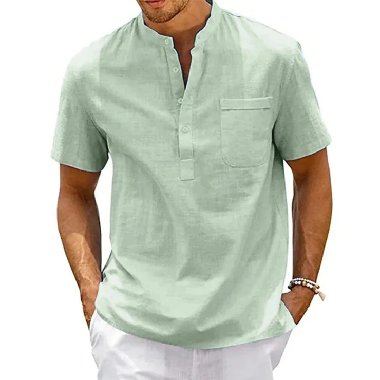 Henley Cotton Linen Shirt