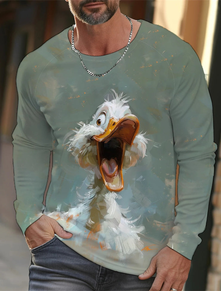 Funny 3D Animal Print Mens T Shirt