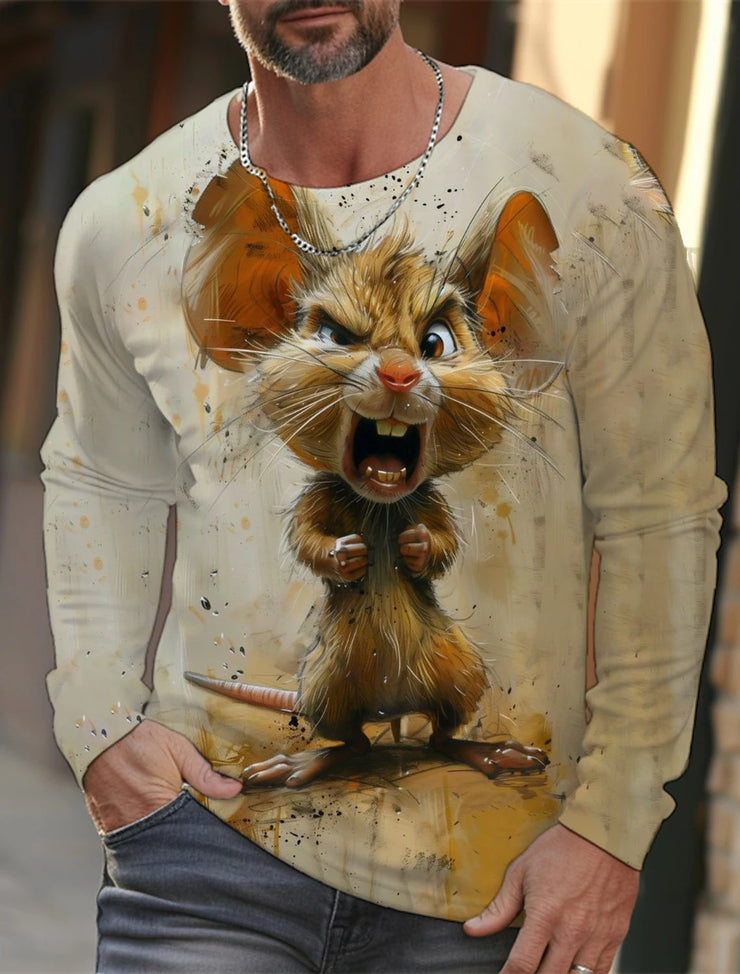 Funny 3D Animal Print Mens T Shirt
